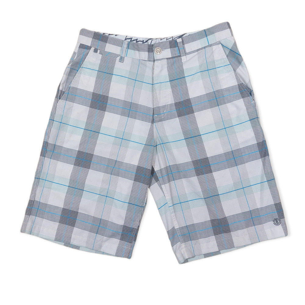 Wood & Thread ELEMENT Polyester White Plaid Striped Patterned Shorts Size 33